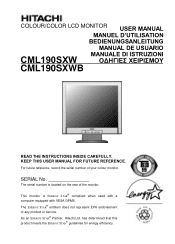 Hitachi CML190SXWB User Manual