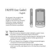 LG KU970 User Guide