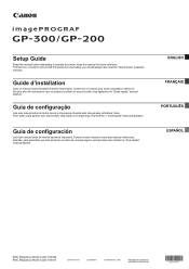 Canon imagePROGRAF GP-200 imagePROGRAF GP-300 / GP-200 Setup Guide