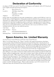Epson EX5200 Warranty Statement