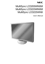 NEC LCD225WNXM-BK LCD205-225WNXM-WNX user manual