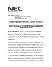 NEC NP-PX803UL-B-18 Launch Press Release