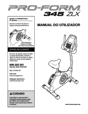 ProForm 345 Zlx Bike Portuguese Manual