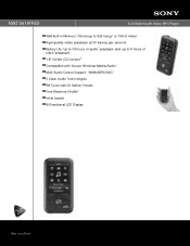Sony NWZ-S616FRED Marketing Specifications