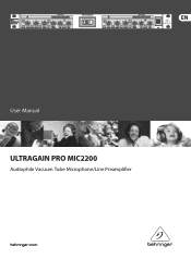 Behringer ULTRAGAIN PRO MIC2200 Manual