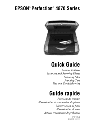 Epson Perfection 4870 Pro Quick Reference Guide