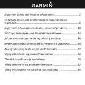 Garmin nuvi 5000 Important Safety and Product Information (Multlingual)