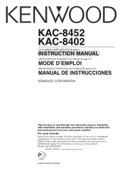 Kenwood 8452 Instruction Manual