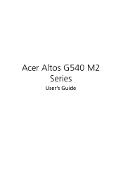 Acer Altos G540 M2 User Manual