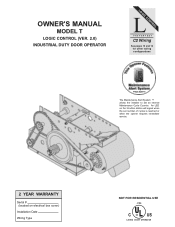 LiftMaster T T LOGIC VERSION 2 Manual