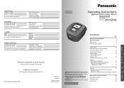 Panasonic SR-HZ106 Operating Instructions