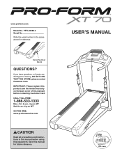 ProForm Xt 70 Treadmill User Manual