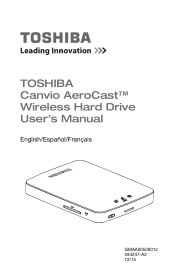 Toshiba Canvio AeroCast Wireless HDD HDTU110AKWC1 Users Guide for Canvio AeroCast Wireless HDD