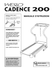 Weslo Cadence 200 Treadmill Italian Manual