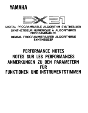 Yamaha DX21 Performance Notes