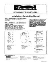 Kenmore 60572 Use and Care Guide