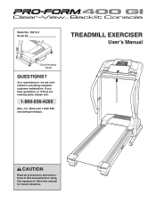 ProForm 400 Gi Treadmill Canadian English Manual
