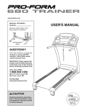 ProForm 680 Trainer Treadmill English Manual