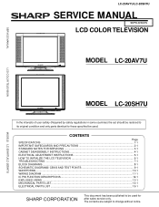 Sharp LC-20AV7U Service Manual