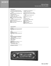 Sony CDX-GT300 Marketing Specifications