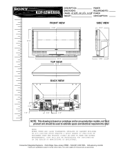 Sony KDF-42WE655 Dimensions Diagrams