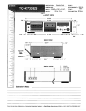 Sony TC-K730ES Installation Guide