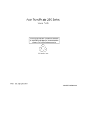 Acer TravelMate 290 TravelMate 290 Service Guide