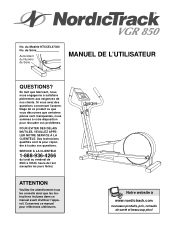 NordicTrack Vgr 850 Elliptical Canadian French Manual