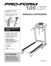 ProForm 105 Cst Treadmill Italian Manual
