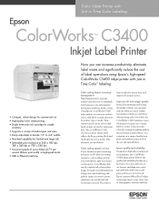 Epson ColorWorks C3400-LT Product Specifications