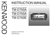 Kenwood TM-D700A User Manual 1