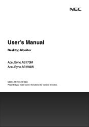 NEC AS173M-BK User Manual - English