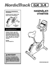 NordicTrack Gx 3.4 Bike Hungarian Manual