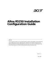 Acer Altos R5250 Configuration Guide