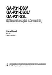 Gigabyte GA-P31-DS3L Manual