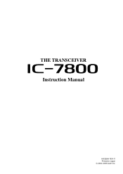Icom IC-7800 Instruction Manual