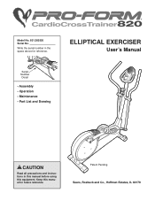 ProForm 820 Elliptical User Manual