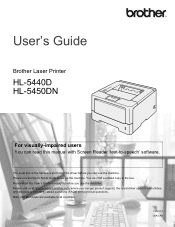 Brother International HL-5440D Basic User's Guide - English