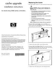 HP A9890A cache upgrade installation instructions for smart array 6400 series controllers