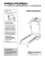 ProForm Trainer 420 Treadmill Canadian English Manual
