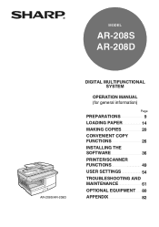Sharp 208D AR-208S | AR-208D Operation Manual Suite