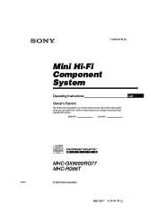 Sony MHC-GX8000 Operating Instructions  (primary manual)