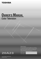 Toshiba 20A23 Owners Manual