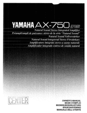 Yamaha AX-750 Owner's Manual