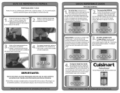 Cuisinart DCC-3400P1 Quick Reference