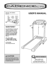 Weslo Cadence C72 Treadmill User Manual