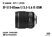 Canon EF-S 15-85mm f/3.5-5.6 IS USM EF-S15-85mm F3.5-5.6 IS USM Instruction Manual