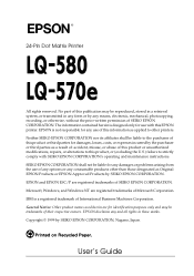 Epson 570e User Manual