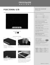 Frigidaire FGEC3068US Product Specifications Sheet
