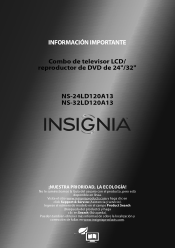 Insignia NS-24LD120A13 Important Information (Spanish)